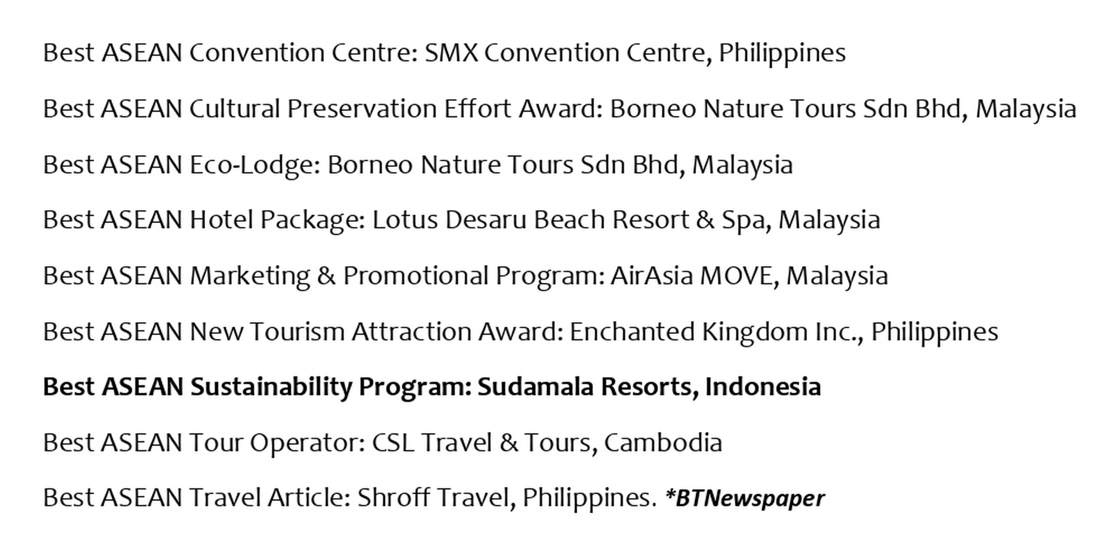 The winner ASEANTA Awards 2026